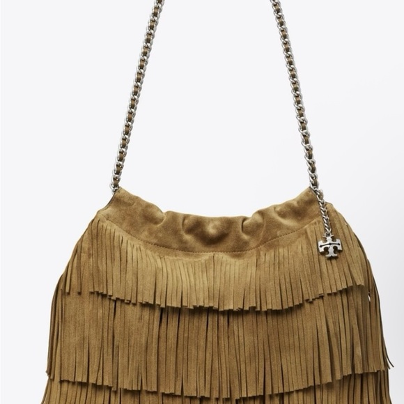 Tory Burch Handbags - TORY BURCH Fleming Suede Fringe Hobo Bag - NEW WITH TAGS
